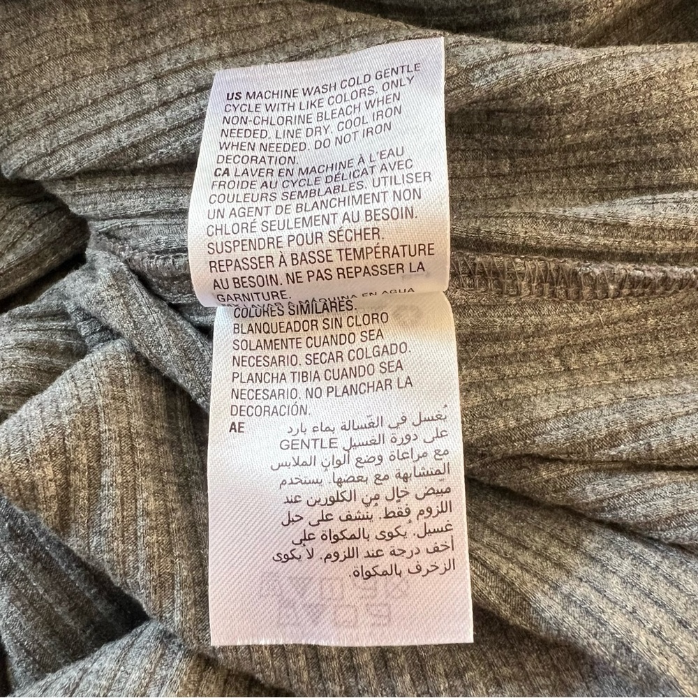 Bar III Gray Ribbed Midi Button UP Dress Y2K Minimalist Casual S/M - Picture 9 of 9